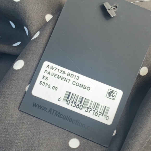 ATM Silk Polka Dot Slip Dress. - Picture 7 of 7